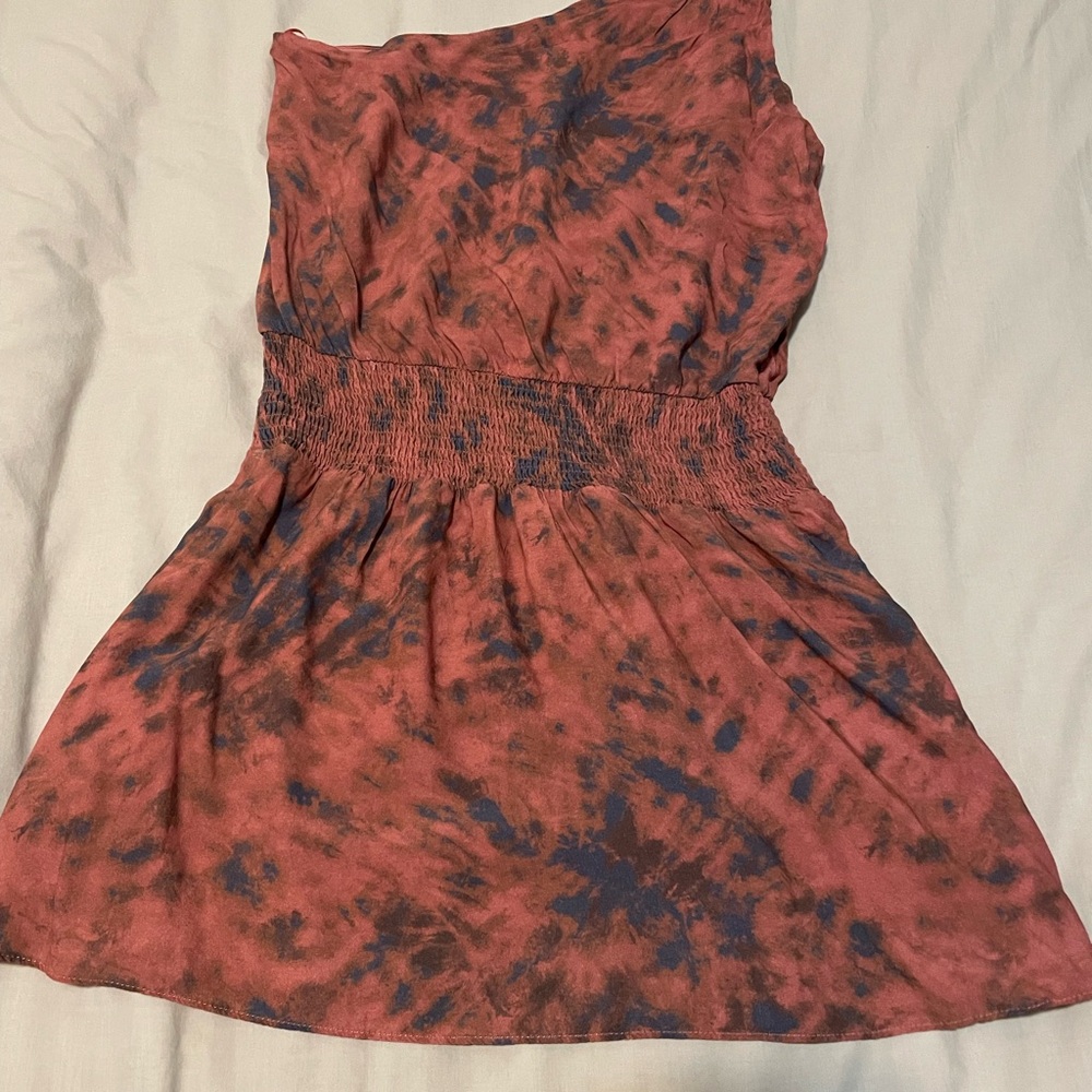 One Shoulder Tie-Dye Dress